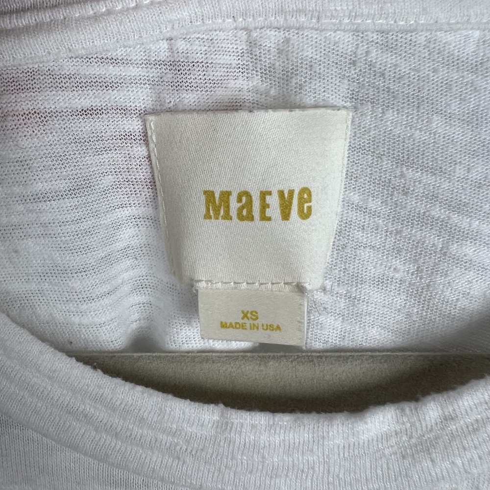 Anthropologie Maeve White Sleeveless Tank Top Side Tie XS - Picture 5 of 11